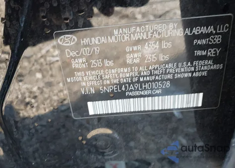 2020 Hyundai Sonata Sel from USA, damaged, VIN 5NPEL4JA9LH010528